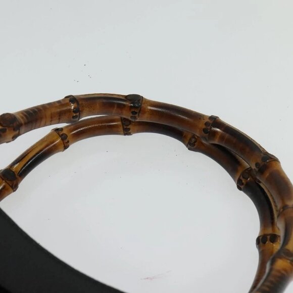 GUCCI Bamboo Hand Bag Suede Leather Black Gold 002 1186 0260 Auth bs28646 - Picture 9 of 16